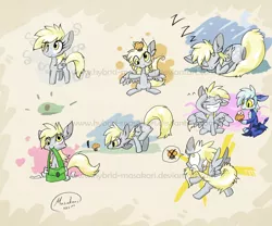 Size: 3000x2500 | Tagged: safe, artist:mahsira, derpibooru import, derpy hooves, oc, pegasus, pony, bag, balancing, blushing, confused, cute, drawing, exclamation point, eyes closed, eyes on the prize, face down ass up, female, fluffy, frown, grin, gritted teeth, hat, letter, mail, mailbag, mare, mouth hold, muffin, nom, raised hoof, raised leg, salute mouth hold, sitting, sleeping, smiling, sneaking, spread wings, tail bite, wide eyes, zzz