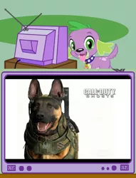 Size: 564x740 | Tagged: safe, derpibooru import, spike, dog, equestria girls, call of duty, cod:ghosts, exploitable meme, spike the dog, tv meme, xbox one