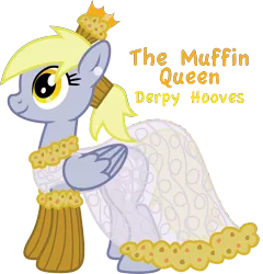 Size: 2114x2198 | Tagged: safe, artist:inkrose98, derpibooru import, derpy hooves, pegasus, pony, clothes, dress, female, gala dress, grand galloping gala, mare, muffin, muffin queen, simple background, solo, transparent background, vector