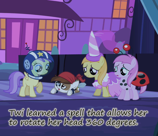 Size: 523x450 | Tagged: safe, derpibooru import, edit, edited screencap, screencap, alula, applecore, noi, pipsqueak, piña colada, pluto, princess erroria, earth pony, ladybug, pony, luna eclipsed, 4chan, antennae, astro erroria, astronaut, bandana, clothes, colt, costume, cropped, grin, helmet, implied twilight sparkle, insane pony thread, ladybug colada, male, nightmare night, nightmare night costume, pirate, pirate costume, pirate pipsqueak, princess, princess costume, princess noistool, princess peach, princess toadstool, sad, smiling, space helmet, spell, super mario bros., tumblr, wat