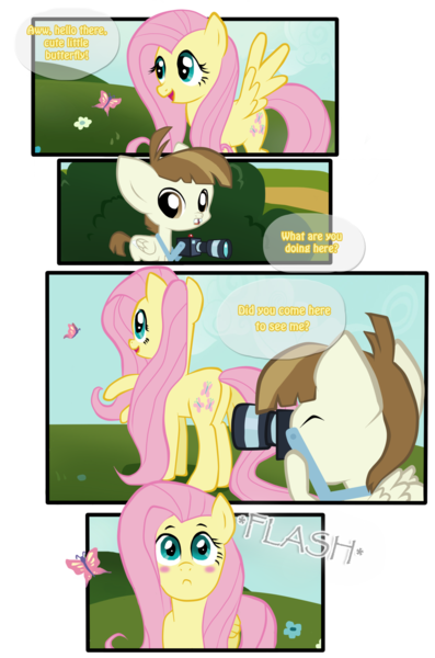 Size: 1280x1935 | Tagged: artist:mewcherrii, blushing, butterfly, camera, comic, derpibooru import, featherweight, fluttershy, plot, suggestive