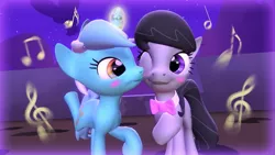 Size: 1191x670 | Tagged: 3d, artist:themacchinamustfall, blushing, gmod, kissing, lyra heartstrings, octavia melody, octyra, safe, shipping