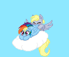 Size: 240x200 | Tagged: questionable, artist:vulcan539, derpibooru import, derpy hooves, rainbow dash, pegasus, pony, derpydash, female, lesbian, mare, motorbutt, pixel art, shipping