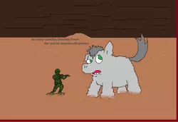 Size: 673x459 | Tagged: army men, artist:mrpaint, derpibooru import, fluffy pony, fluffy pony foal, safe