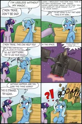 Size: 2036x3070 | Tagged: artist:ciriliko, comic, creeper, derpibooru import, gears of war, hammer of dawn, safe, satellite, trixie, twilight sparkle