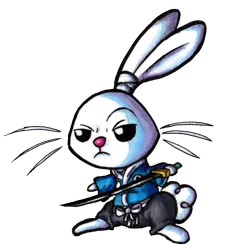 Size: 830x864 | Tagged: angel bunny, artist:darkone10, crossover, derpibooru import, miyamoto usagi, safe, samurai, solo, sword, usagi yojimbo