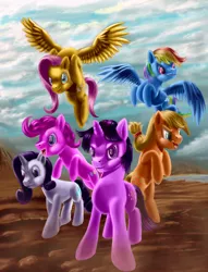 Size: 2600x3400 | Tagged: safe, artist:zilvart, derpibooru import, applejack, fluttershy, pinkie pie, rainbow dash, rarity, twilight sparkle, mane six