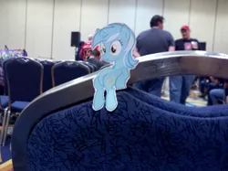 Size: 1280x956 | Tagged: safe, derpibooru import, lyra heartstrings, pony, unicorn, background pony, convention:eqla, eqla, equestria la, female, lyratime, mare, meme, papercraft, photo, sitting, sitting lyra