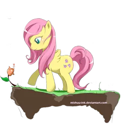 Size: 621x626 | Tagged: artist:ink-desu, derpibooru import, flower, fluttershy, safe, solo