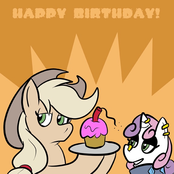 Size: 576x576 | Tagged: applejack, artist:pembroke, derpibooru import, duo, dynamite, explosives, liarjack, meanie belle, safe, sweetie belle