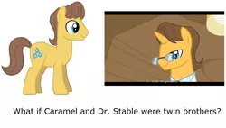 Size: 1930x1100 | Tagged: caramel, derpibooru import, doctor horse, doctor stable, handsome, headcanon, meta, safe, theory