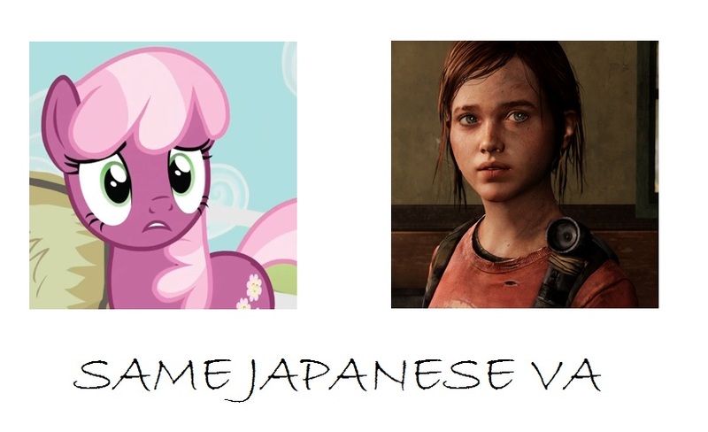 Size: 820x500 | Tagged: cheerilee, derpibooru import, ellie, exploitable meme, japanese, megumi han, safe, same voice actor, the last of us