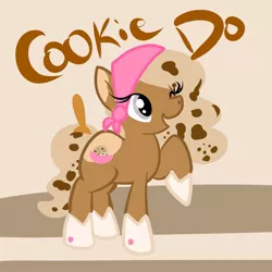 Size: 894x894 | Tagged: artist:melting-milkyway, cookie dough, derpibooru import, food pony, oc, original species, safe, solo, spoon, unofficial characters only