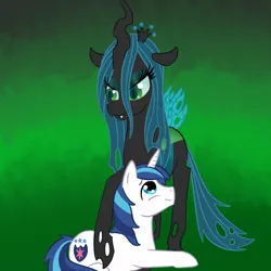 Size: 800x800 | Tagged: artist:pvt-llama, derpibooru import, female, male, queen chrysalis, safe, shining armor, shining chrysalis, shipping, straight