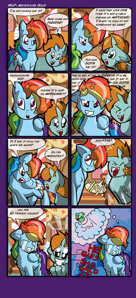 Size: 748x1630 | Tagged: 20% cooler, artist:theburningdonut, begging, catchphrase, comic, crying, derpibooru import, fanboy, rainbow dash, safe, snips, soul, soulless