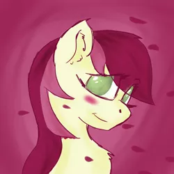 Size: 800x800 | Tagged: safe, artist:horseofpretense, derpibooru import, roseluck, blushing, chest fluff, solo