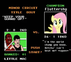 Size: 768x672 | Tagged: derpibooru import, edit, fluttershy, little mac (punch out), nintendo, nintendo entertainment system, punch out, safe