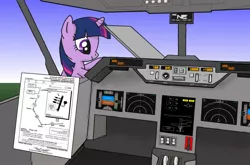 Size: 1632x1080 | Tagged: safe, artist:tg737, derpibooru import, twilight sparkle, plane, solo