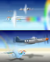 Size: 1300x1600 | Tagged: aircraft, airplane dash, artist:gonein10seconds, derpibooru import, f-22 raptor, fighter, jet, jet fighter, p-51 mustang, plane, rainbow dash, safe