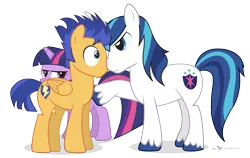 Size: 1188x750 | Tagged: safe, artist:dm29, derpibooru import, flash sentry, shining armor, twilight sparkle, twilight sparkle (alicorn), alicorn, pegasus, pony, unicorn, backwards cutie mark, captain armor and guard sentry, cute, female, flashlight, male, mare, overprotective, overprotective armor, shipping, simple background, stallion, straight, transparent background, trio