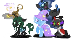 Size: 1366x720 | Tagged: safe, artist:gummythemlpalligator, derpibooru import, gilda, king sombra, nightmare moon, queen chrysalis, trixie, alicorn, changeling, changeling queen, gryphon, nymph, pony, unicorn, colt, colt sombra, cute, cutealis, female, filly, filly queen chrysalis, foal, gildadorable, male, moonabetes, nightmare woon, simple background, sombradorable, transparent background, younger