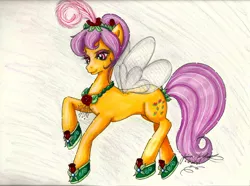 Size: 600x446 | Tagged: artist:gina-su, derpibooru import, flutter pony, g1, queen rosedust, rosedust, safe, solo, traditional art