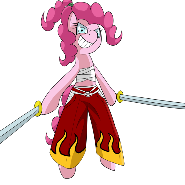 Size: 2000x2000 | Tagged: artist:dragonfoorm, derpibooru import, erza scarlett, fairy tail, parody, pinkie pie, safe, simple background, solo, transparent background