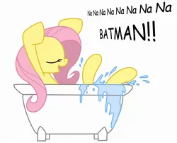 Size: 2688x2172 | Tagged: artist:joey darkmeat, bath, batman, comic sans, derpibooru import, fluttershy, hilarious in hindsight, safe, solo