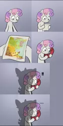 Size: 2000x4000 | Tagged: blushing, equestria divided, exploitable meme, imminent foalcon, imminent rape, imminent sex, implied twilight sparkle, map, offscreen character, phone, safe, shadow, sweetie belle, sweetie's note meme