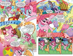 Size: 1143x879 | Tagged: safe, derpibooru import, idw, pinkie pie, ponyacci, twilight sparkle, earth pony, pony, unicorn, spoiler:comic, spoiler:comicm05, accordion, comic, female, male, musical instrument, song