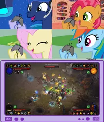 Size: 782x918 | Tagged: babs seed, derpibooru import, diablo 3, exploitable meme, fluttershy, gamer babs, gamerdash, gamer luna, gamer meme, gamershy, meme, princess luna, rainbow dash, safe, tv meme