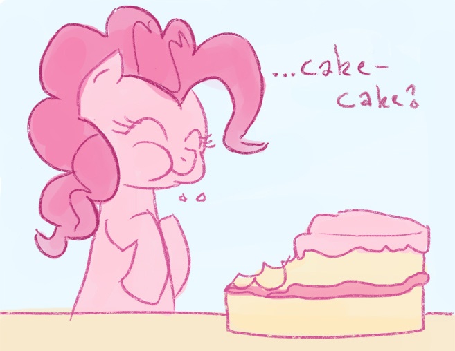 Size: 657x508 | Tagged: safe, artist:biscuitpone, derpibooru import, pinkie pie, cake, solo