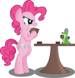 Size: 966x1001 | Tagged: artist:drawponies, artist:jakage, derpibooru import, gummy, gummy is a filthy cheater, magic the gathering, pinkie pie, safe, table