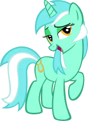 Size: 2130x2935 | Tagged: safe, artist:gohlanblack, derpibooru import, lyra heartstrings, pony, unicorn, bedroom eyes, looking at you, raised hoof, simple background, smiling, solo, trace, transparent background, vector