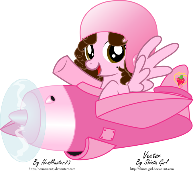 Size: 5200x4629 | Tagged: absurd resolution, aircraft, artist:nesmaster23, artist:shinta-girl, derpibooru import, helmet, oc, oc:shinta pony, plane, propeller, safe, solo, unofficial characters only