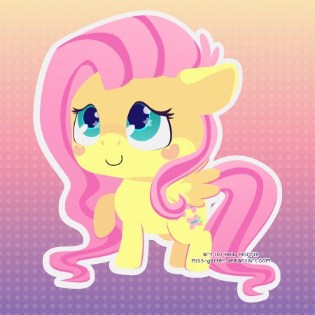 Size: 450x450 | Tagged: safe, artist:miss-glitter, derpibooru import, fluttershy, chibi, cute, solo