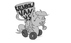 Size: 500x300 | Tagged: artist:rainbowvan45, derpibooru import, not a contest, oc, oc:wheely bopper, original species, safe, solo, source needed, trophy, unofficial characters only, wheelpone