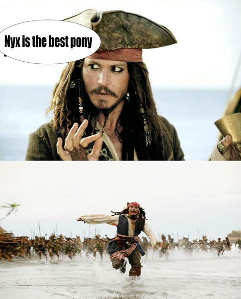 Size: 2404x2976 | Tagged: derpibooru import, exploitable meme, jack sparrow, meme, oc, oc:nyx, safe, unofficial characters only, unpopular opinion sparrow
