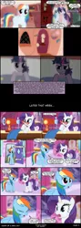 Size: 992x2774 | Tagged: safe, artist:skipsy, derpibooru import, rainbow dash, rarity, twilight sparkle, comic:dawn of a new day, carousel boutique, comic, crying, female, golden oaks library, lesbian, shipping, twidash