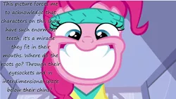 Size: 1280x723 | Tagged: derpibooru import, grin, headband, insane pony thread, pinkie pie, safe, smiling, solo, teeth, tumblr, workout, workout outfit