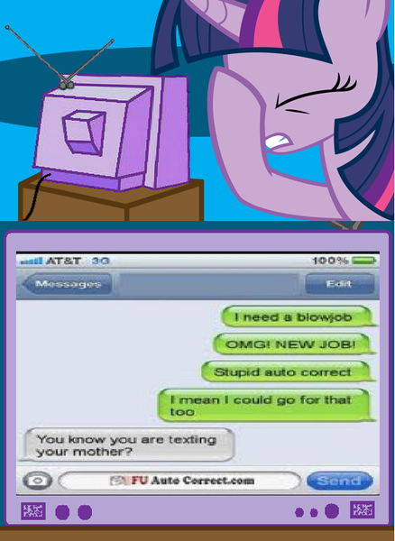 Size: 563x771 | Tagged: autocorrect, blowjob, derpibooru import, exploitable meme, facehoof, fail, incest, meme, oral, questionable, sex, text, tv meme, twilight sparkle