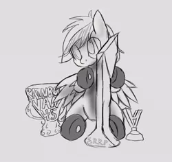 Size: 661x624 | Tagged: artist needed, artist:owlvortex, derpibooru import, not a contest, oc, oc:wheely bopper, original species, safe, sketch, solo, trophy, unofficial characters only, wheelpone