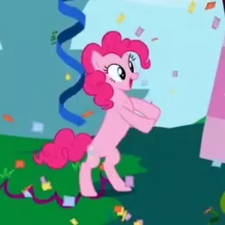 Size: 348x348 | Tagged: bipedal, derpibooru import, great moments in animation, horses doing horse things, on hind legs, pinkie pie, pinkie's gala fantasy song, safe, screencap, solo, the ticket master, wat