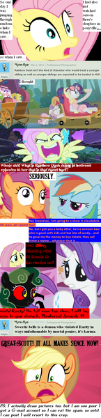 Size: 491x2030 | Tagged: comic, flutterrage, fluttershy, friendship is witchcraft, friendship is witchcraft reference, friendship is witchcraft refferance, lauren faust, mentally advanced series, paint program, pedobear, questionable, rainbow dash, rant, rarity, scootabuse, scootaloo, semi-grimdark, sleepless in ponyville, sweetie belle, text, thrackerzod