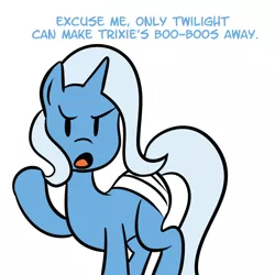 Size: 1000x1000 | Tagged: safe, artist:fauxsquared, derpibooru import, trixie, pony, unicorn, bandage, female, injured, mare, solo, trixie is magic