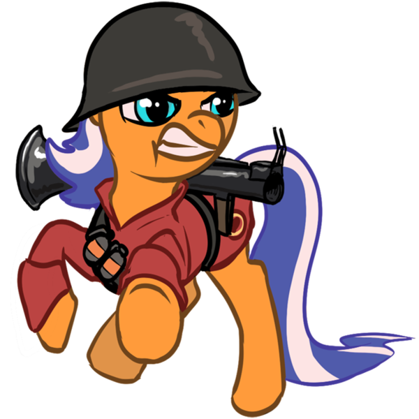 Size: 700x700 | Tagged: artist:desert-sage, derpibooru import, ponified, safe, soldier, solo, team fortress 2