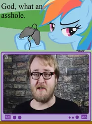 Size: 564x760 | Tagged: atheism, derpibooru import, exploitable meme, rainbow dash, religion, safe, the amazing atheist, tv meme, vulgar