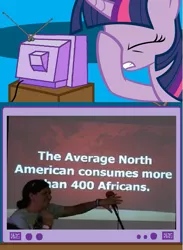 Size: 563x771 | Tagged: africa, derpibooru import, exploitable meme, facehoof, fail, implied vore, meme, out of context, presentation, safe, tv meme, twilight sparkle