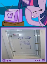 Size: 563x771 | Tagged: derpibooru import, exploitable meme, facehoof, fire extinguisher, meme, safe, safety, seems legit, tv meme, twilight sparkle