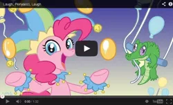 Size: 640x390 | Tagged: safe, artist:yamino, derpibooru import, idw, gummy, pinkie pie, song, youtube